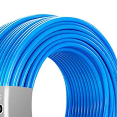 Beefy Blue Air Hose Polyurethane Tubing Anti Kink Strong Air Flow High Powered Works For Compressor Needs All Day Fits Eight MM Size Connections For Pro Work In Any Garage Good coiled blue polyurethane air hose tubing