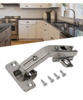135 Degree Rotating Concealed Hinge For Cabinets And Doors shown with screws; kitchen corner hinge fittings, heavy duty wear-resistant.