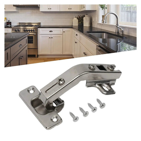 135 Degree Rotating Concealed Hinge For Cabinets And Doors shown with screws; kitchen corner hinge fittings, heavy duty wear-resistant.