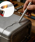 Low Temperature Flux Core Welding Rods Kit, Melt With Just a Lighter, Not a Torch, fixing a metal crack with a lighter flame
