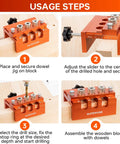 Pro Grade Adjustable Width Dowel Jig For Woodworking With Imperial Scale Centers Slick Precision Drill Guide in use