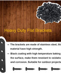 8 Pack Black Flat Mending Plates Brackets 3.8 Inch Stainless Steel Heavy Duty Repair Joining Plates For Wood Furniture With Screws 304