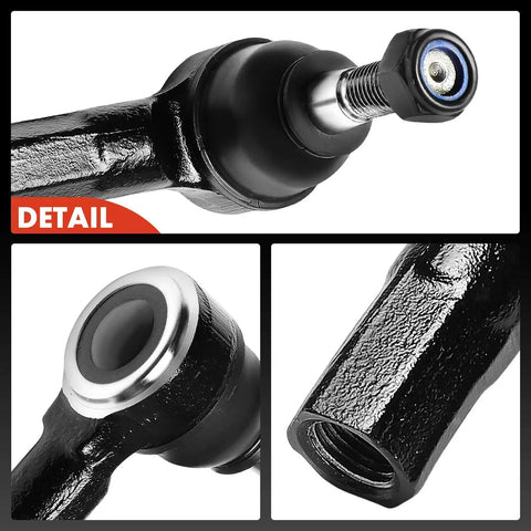 Two Pack Front Outer Tie Rod Ends For Chevy Trax 2013 To 2022 With Hydraulic Steering Left And Right Front Installation Premium Replacement For Chevy Trax With Durable Ball Joint Ends, black steel ball joint detail