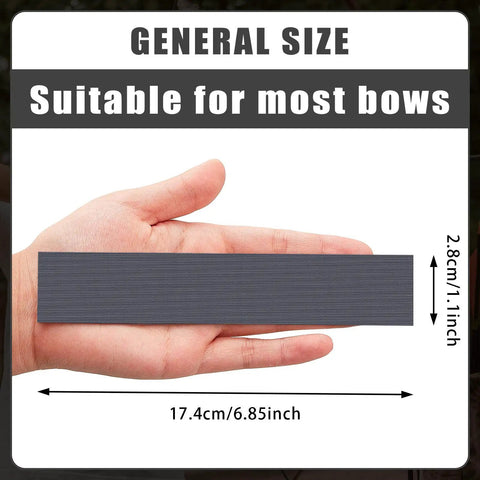 Hand holding a rubber strip with size 17.4cm x 2.8cm, 4 Pack Bow String Silencers Dampeners For Recurve And Compound Bows