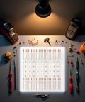 No Trace 208 Soldering Lugs Kit For Mobile Phone Repair And PCB Spot Welding displayed with tools on a workbench