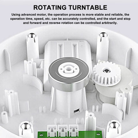Detailed view of Motorized 360 Degree Rotating Turntable Stand For Jewelry Photography with gear mechanism and stable base.