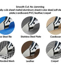 Hamwesh Cordless Metal Shears Electric Sheet Metal Cutter cuts stainless steel, cardboard, and leather for versatile heavy-duty use.