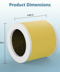 2 Pack A1 Pet Replacement Filter dimensions, 4.64 x 5.24 inches, for Home Air Purifiers, 3 Stage Filtration with Pre Filter and HEPA.