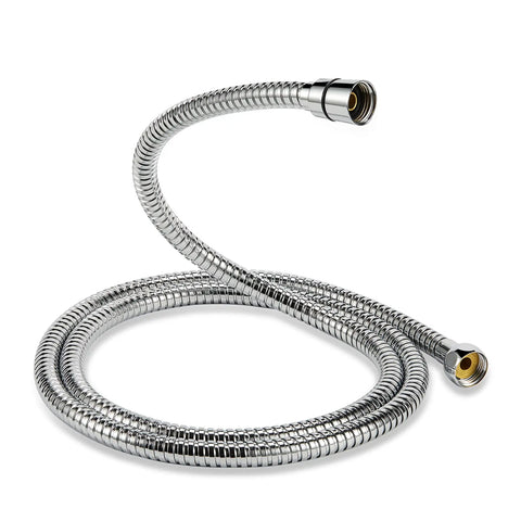 Extra long flexible stainless steel hose from Handheld Shower Head With High Pressure And 6 Spray Settings, 6 Inch Chrome Face