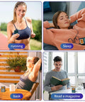 Collage of people using Rechargeable Pocket Radio With AM FM Tuner And Dope Reception Digital Tuning, MP3 Playback, Stereo Earphones.