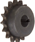 Roller Chain Sprocket With Hardened Teeth And Type B Hub For 40 Chain, Half Inch Pitch, Single Strand, 16 Teeth, Bored To Size Bore 0.75 Inch