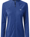 Womens Full Zip Outdoor Shirt With Long Sleeves UPF 50 Plus Sun Protection Quick Dry Fabric Lightweight Fishing Jacket Blue Size Large