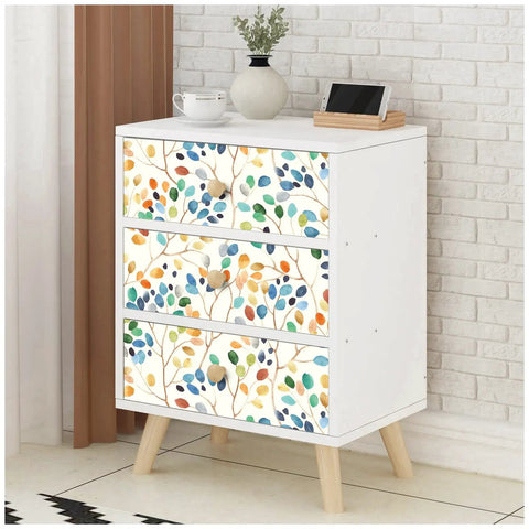 Peel And Stick Floral Wallpaper For Nursery Decor Removable Contact Paper In Colorful Forest Beige Orange Blue No Mess Easy