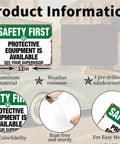 Safety First Aluminum Sign 8x12 Inches Rustproof Wall Decor For Workplace Garage Warehouse Vintage Retro Look