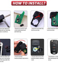 Installation steps for Kia Soul 2010 To 2013 Rio 2012 To 2014 Sportage 2012 To 2014 Three Button Flip Key Fob Shell Case Replacement.