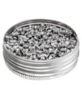 Open tin of Swarm 10X 177 Cal Hollow Point Lead Pellets 500 Count with visible pellets for air rifle
