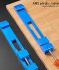 Adjustable Circular Saw Guide Rail for Precise Wood and Marble Cuts next to wooden surface, ABS plastic material, light and portable