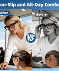 2 Pairs Eyeglass Ear Grips For Meta Smart Glasses Wayfarer Skyler Headliner Gen 2 Anti Slip Silicone Retainers Cushions Before After