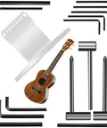 Guitar Truss Rod Wrench Set Of 23 Pieces For Gearheads With 4mm 5mm 1.2mm 1.5mm 2mm 2.5mm 3mm 3.2mm 4mm 4.7mm 5mm And 6.35mm 7mm 8mm Hex Box Wrenches Plus Fretboard Radius Gauge For Precise Neck Adjustments on ukulele