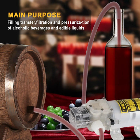 Hardworking Home Electric Wine Transfer Pump With Adjustable Speed Food Grade Silicone Hose Smooth As Butter For Beer And Beverages No Sweat Setup Self Priming Filter Kit near wine bottle and barrel