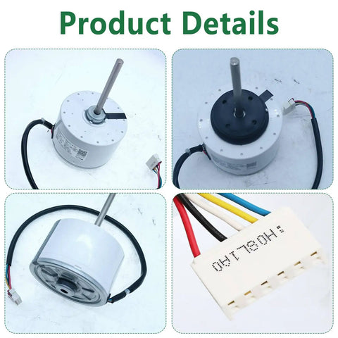 Four views of Brushless DC Air Conditioning Motor 310V 58W 1350RPM CCW With Five Wires Replacement For Midea Inverter Indoor Units