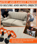 Handle And Haul Two Handle Moving Straps With Cam Buckle Adjustable System lifting a couch