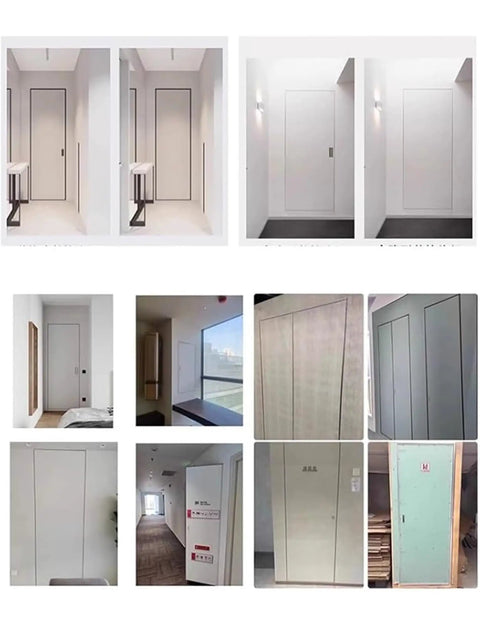 Multiple angles of Rock Solid Paintable Aluminum Drywall Access Panel Door For Walls Ceilings Or Floors With Sturdy Handle No Sweat Install Quick Electrical And Plumbing Inspection Smooth Finish.