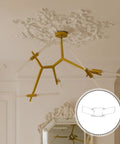 Modern ceiling light with gold frame and detailed molding, inset showing 20 Pack Iron Lampshade Spring Clips For Easy Installation And Secure Fixation.