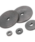 Top Tier 5 Piece Mini Lathe Gear Replacement Kit With T80 T45 T25 T20 Metric Sizes For Metal Cutting Tooling, five gears with different sizes.
