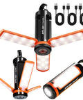 Portable USB Rechargeable Camping Lanterns, lightweight LED lanterns that double as flashlights, 3-pack with USB cables