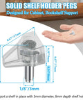 Heavy Duty Clear Shelf Pin Pegs 3mm With Solid Zinc Steel Core 30 Pack adjustable pegs with measurements for cabinet support.