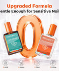 Two Piece Nail Prep Kit With Dehydrator And Primer 15 Ml Each Acid Free HEMA Free, orange bottles, zero acid indication.