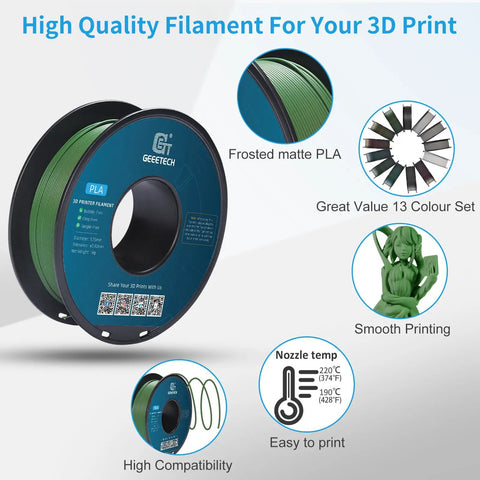Smooth As Butter Matte PLA Filament 1.75mm Olive Green 1Kg Spool For 3D Printers Hides Every Ridge While Delivering A Fresh Frosted Finish That Looks Absolutely Fire