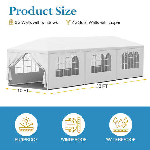 Outdoor Gazebo Canopy Tent With Removable Sidewalls And Windows For Parties, Weddings, And Events Waterproof Shelter
