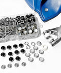 Dope Pearl Snap Button Kit With 400 Pieces And 10 mm Fastener Plier With 5 Prong Fasteners for clothing repairs, assorted snaps display