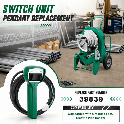 Greenlee 39839 Replacement Pendant Switch For 555C 555CX 853 854 Electric Pipe Bender handheld control unit with cables.