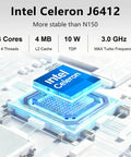 Heavy Duty Firewall Mini PC Router Harnessing Intel J6412 with 4 core Intel Celeron processor and sleek design for efficient multi WAN routing.