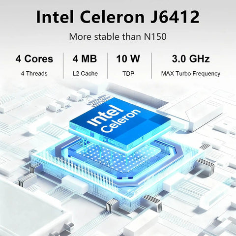Heavy Duty Firewall Mini PC Router Harnessing Intel J6412 with 4 core Intel Celeron processor and sleek design for efficient multi WAN routing.