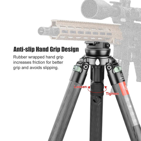 Solid 75 Mm Leveling Half Ball Adapter With Fast Turn Lever Lock on tripod with anti-slip hand grip design.