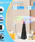 Rechargeable Fly Fans for Tables With LED Light for Outdoor Dining, Picnics, and Parties, Safe Blades That Stop, USB charging scene