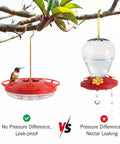 Two Pack 16 Oz Hummingbird Feeders Dish Style Leak Proof With Built In Ant Moat And Bee Proof Feeding Ports, Easy Clean BPA Free Plastic