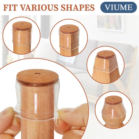 24 Pack Chair Leg Protectors With Silicone Covers And Felt Pads For Hardwood Floors Anti Scratch Noise Reduction illustration