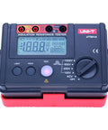 Front view of Go-To Insulation Megohmmeter Tester With Ground Resistance Meter, model UT501A, displaying LCD and control dial.