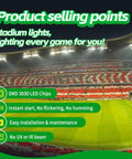 Commercial Grade Game Ready Led Stadium And Arena Flood Light With Kickin 5000K Glow features SMD 3030 LED chips for bright illumination.