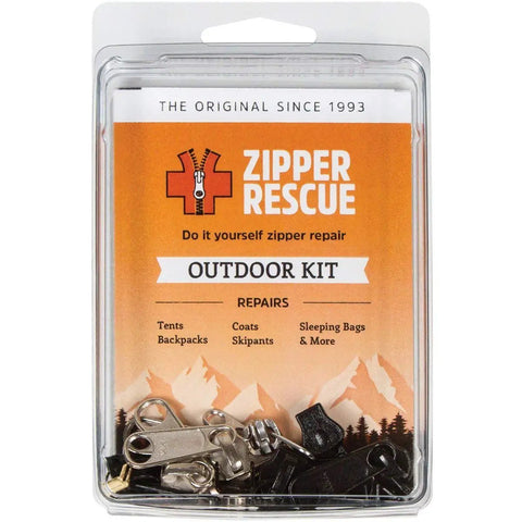 Packaging of Outdoor Zipper Repair Kit With 9 Sliders 6 Bottom Stops And 3 Top Stops For Backpacks Jackets Tents And Gear