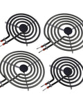 Electric Range Burner Element Replacement Kit With Two 8 Inch MP21YA 2100W And Two 6 Inch MP15YA 1500W Elements Plus Four 330031 Receptacle Sets