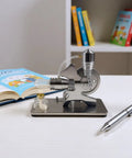 Hot Air Stirling Engine Educational Toy Kit With Multicolor LED Lights And DIY Electricity Generator Unique L Shape Engine Design Hands On Science Kit For Curious Minds And Kids, metal desk view