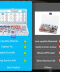 140 Piece Oil Drain Plug Gasket Set, Crush Washer Seals Kit with high-quality material comparison chart