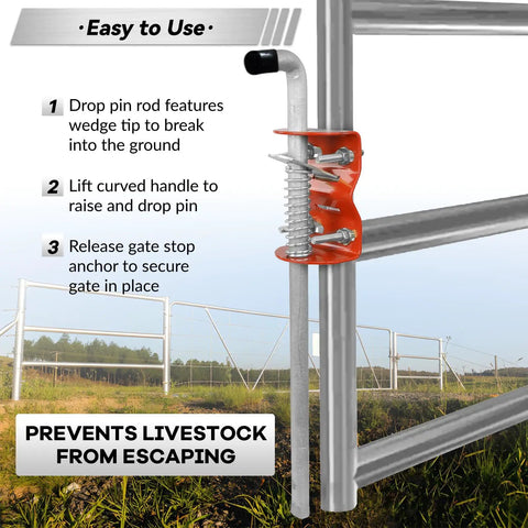 18 Inch Solid Steel Anchor Cane Bolt Gate Drop Rod For Round Tube Gates Built Tough As Nails To Resist Hard Winters With A Breeze Pre Install Setup