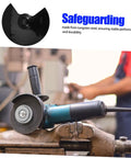 Close-up of Tungsten Steel Protective Cover For Angle Bench Grinder Safety Guard Left Side Replacement Part in workshop